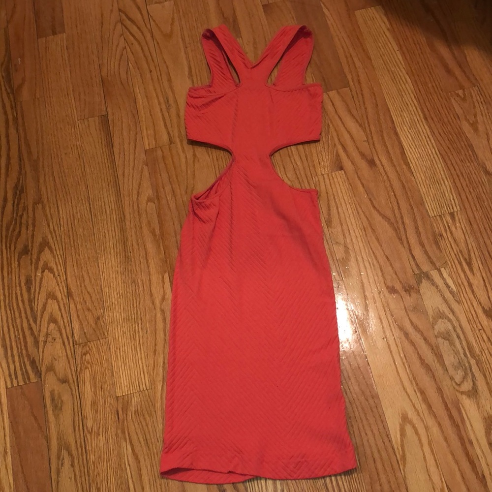 Free People peach cutout bodycon dress